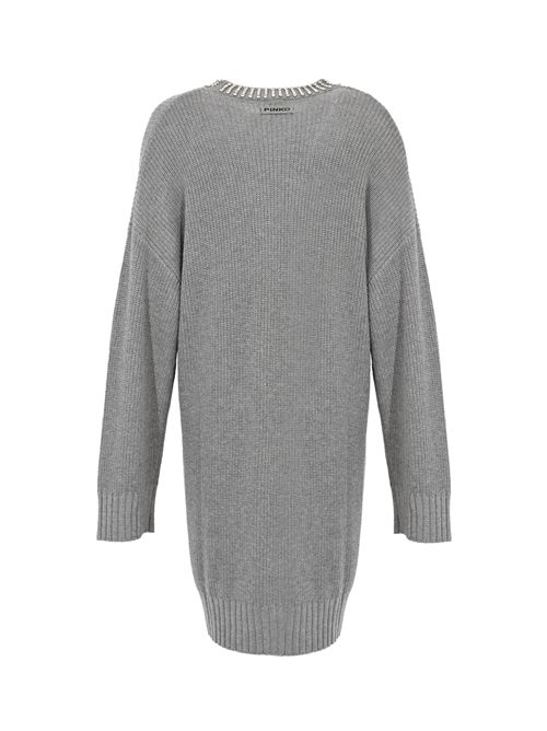 Abito Ask in maglia di misto lana e cashmere con collo strass Grigio PINKO | 105746 A2S4II2